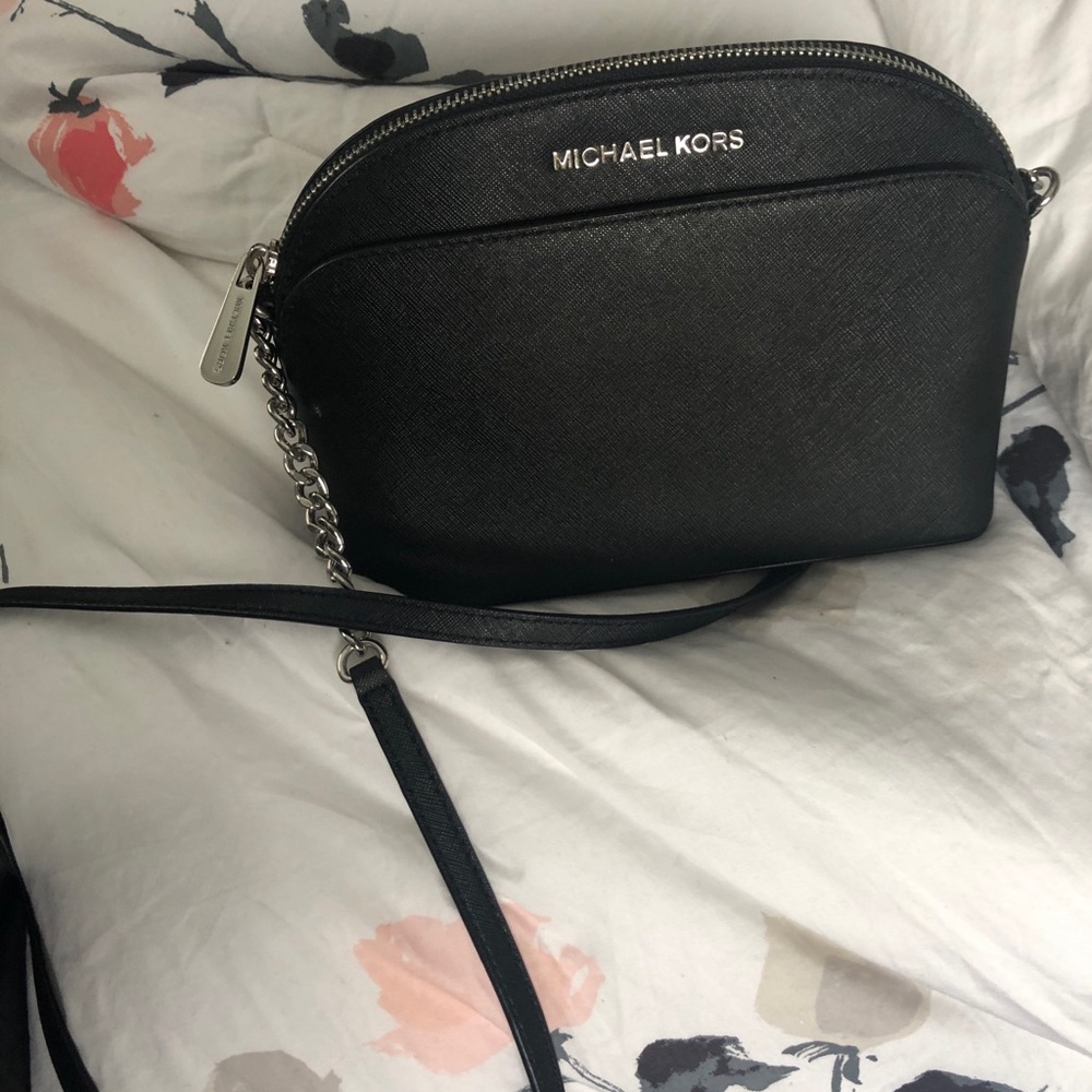 Michael Kors Emmy Saffiano Black leather crossbody